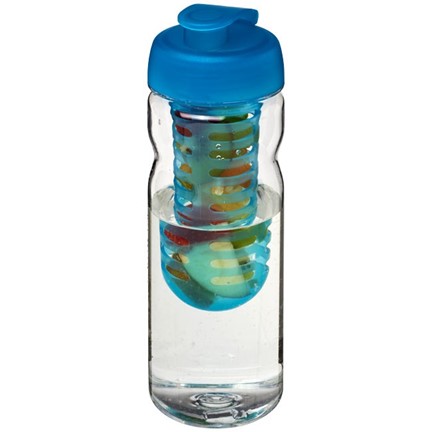 H2O Base Tritan 650 ml sportfles en infuser met flipcapdeksel