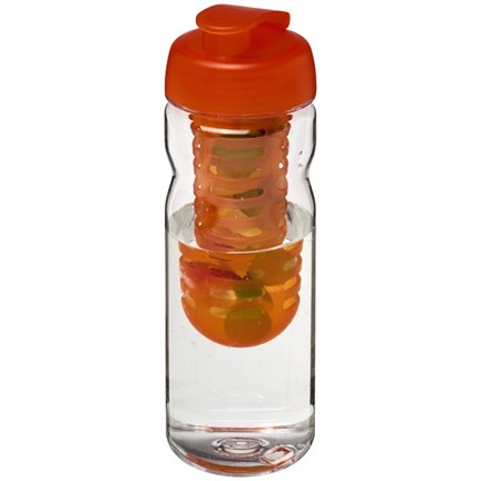 H2O Base Tritan 650 ml sportfles en infuser met flipcapdeksel