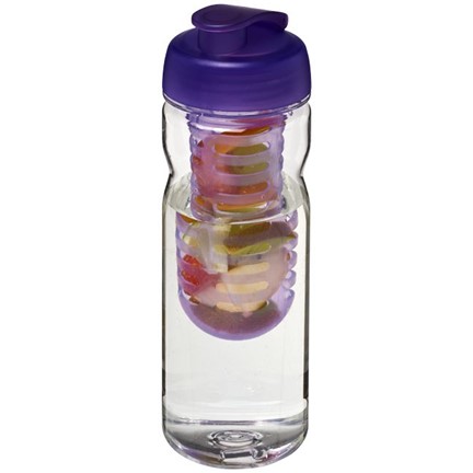 H2O Base Tritan 650 ml sportfles en infuser met flipcapdeksel