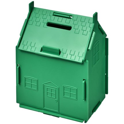 Uri kunststof spaarpot in de vorm van een huis