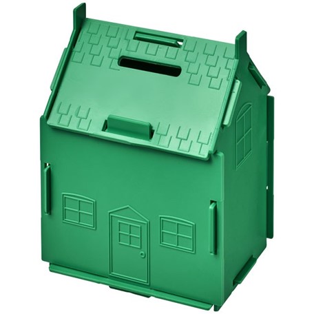 Uri kunststof spaarpot in de vorm van een huis