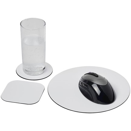 Brite-Mat® combiset 4 van muismat en onderzetter