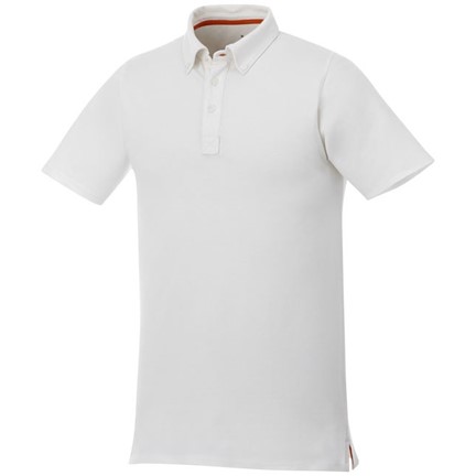 Atkinson button-down heren polo met korte mouwen