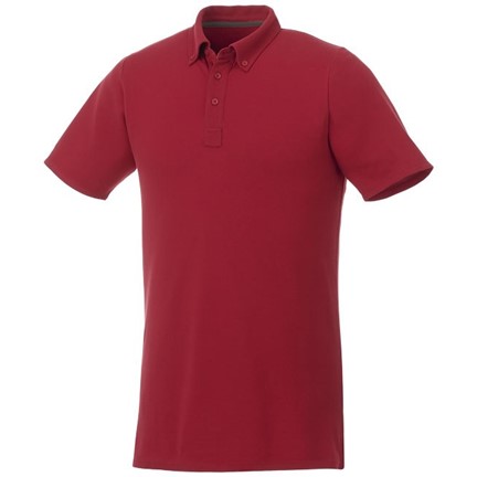 Atkinson button-down heren polo met korte mouwen