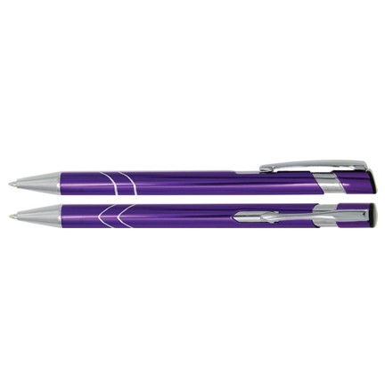 Aluminium balpen V-ringen violet