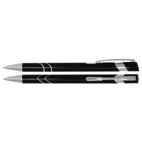 Aluminium balpen V-ringen zwart