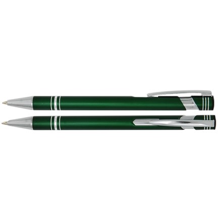 Aluminium balpen 3 ringen donkergroen