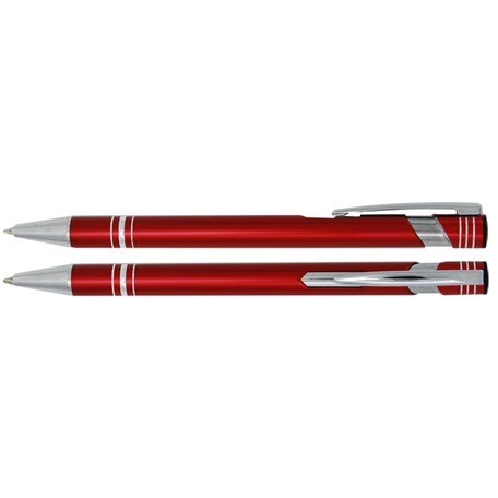Aluminium balpen 3 ringen rood