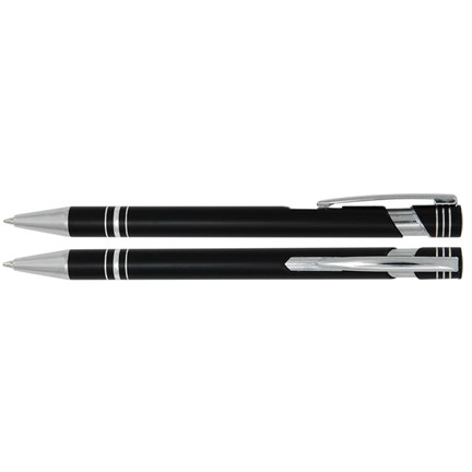 Aluminium balpen 3 ringen zwart
