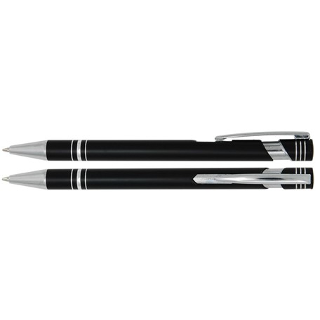 Aluminium balpen 3 ringen zwart