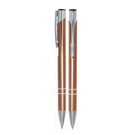 Aluminium balpen 2 chroom ringen koper