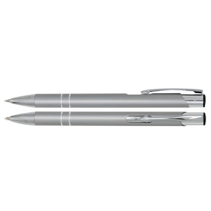 Aluminium balpen 2 chroom ringen zilver