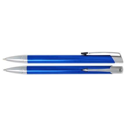 Aluminium balpen arrowclip licht blauw