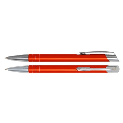 Aluminium balpen smalle ringen oranje