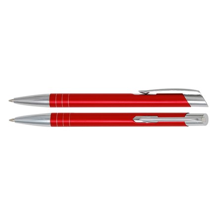 Aluminium balpen smalle ringen rood