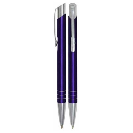 Aluminium balpen smalle ringen violet
