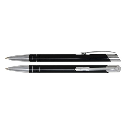 Aluminium balpen smalle ringen zwart