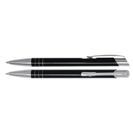 Aluminium balpen smalle ringen zwart