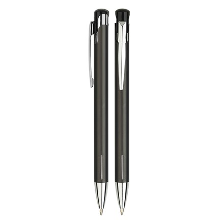 Aluminium balpen verticale streepjes antraciet