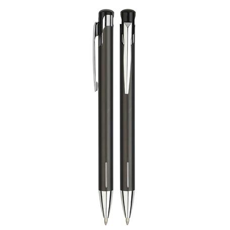 Aluminium balpen verticale streepjes antraciet