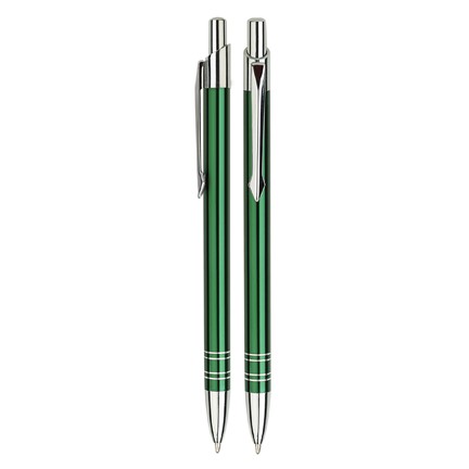 Aluminium balpen slank groen