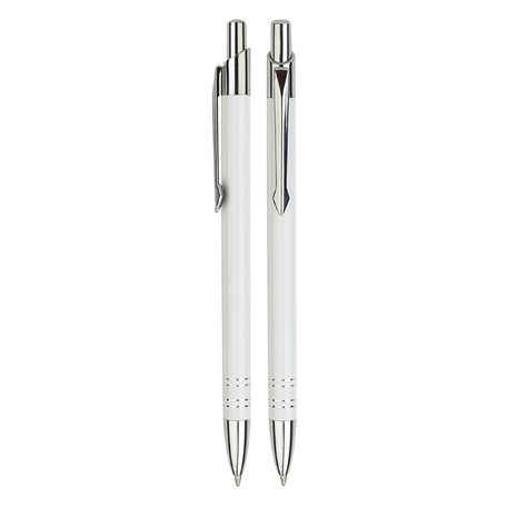 Aluminium balpen slank wit