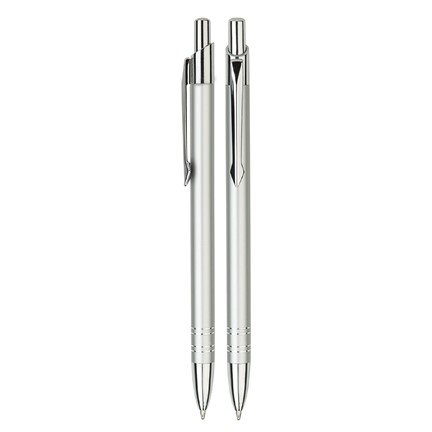 Aluminium balpen slank zilver