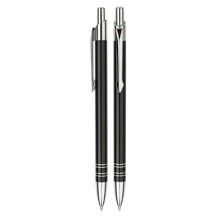 Aluminium balpen slank zwart