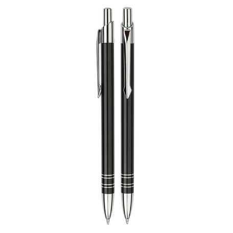 Aluminium balpen slank zwart
