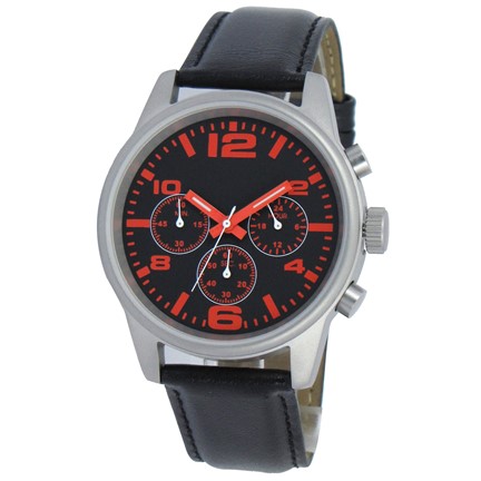 Chronograaf herenhorloge Adelaide zwart-rood