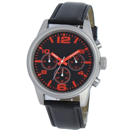 Chronograaf herenhorloge Adelaide zwart-rood