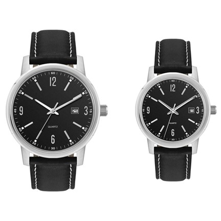 Classic dames- en herenhorloge zwart