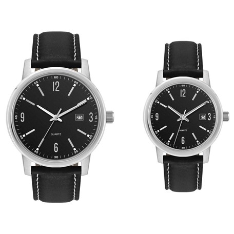 Classic dames- en herenhorloge zwart