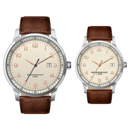 Discovery dames- en herenhorloge creme
