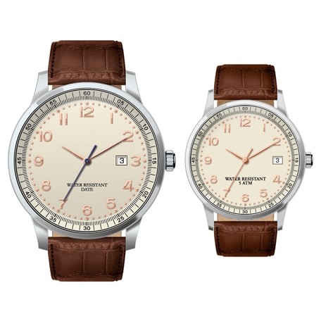 Discovery dames- en herenhorloge creme