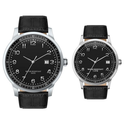 Discovery dames- en herenhorloge zwart