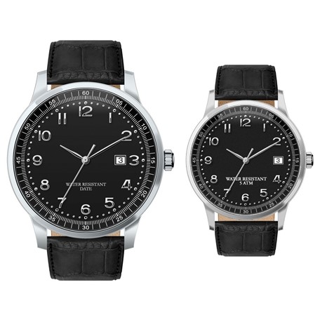 Discovery dames- en herenhorloge zwart