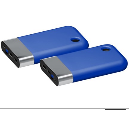 Powerbank Curve chroom-blauw