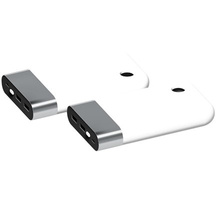 Powerbank Curve chroom-wit