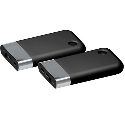 Powerbank Curve chroom-zwart
