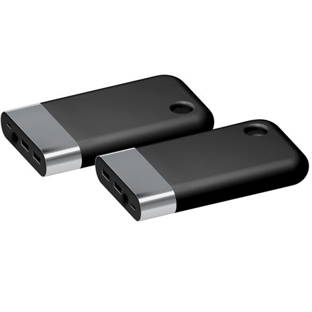 Powerbank Curve chroom-zwart