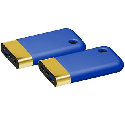 Powerbank Curve goud-blauw