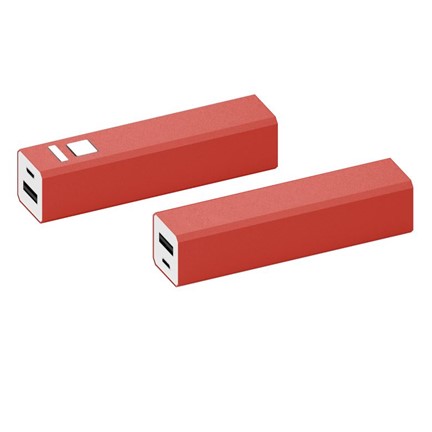 Powerbank Shine aluminium rood