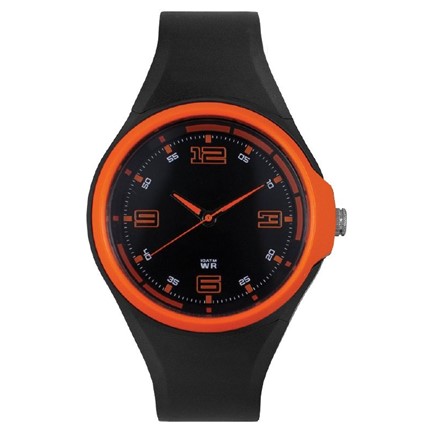 Spike herenhorloge zwart-oranje