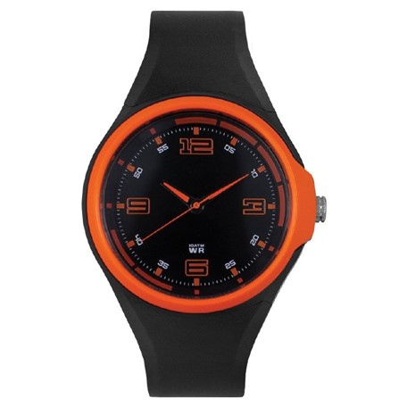 Spike herenhorloge zwart-oranje