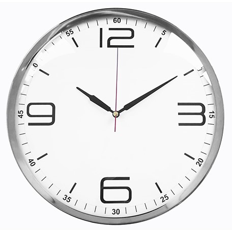 RVS wandklok 35cm gebold glas