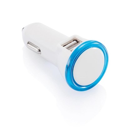 Dubbele USB autolader, wit