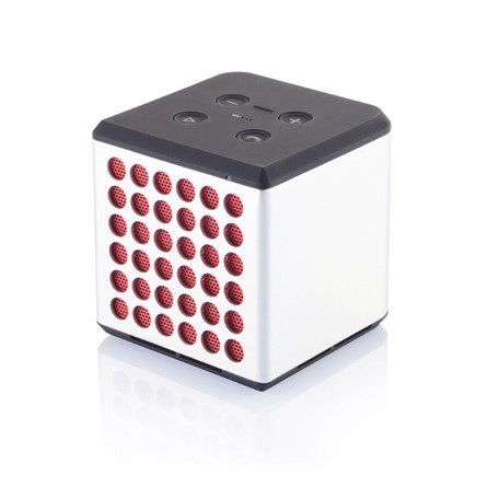 Sound bass speaker medium, zilverkleurig/rood