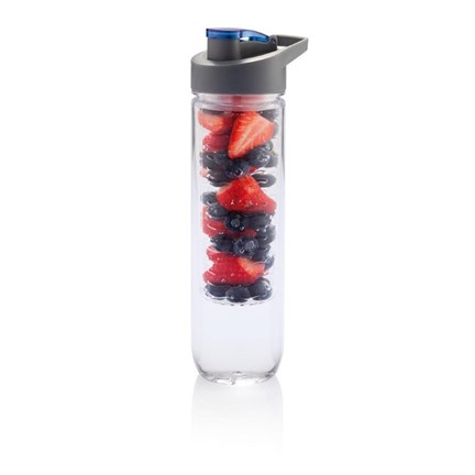 Waterfles met infuser, blauw