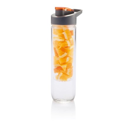 Waterfles met infuser, oranje